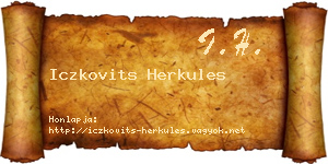 Iczkovits Herkules névjegykártya